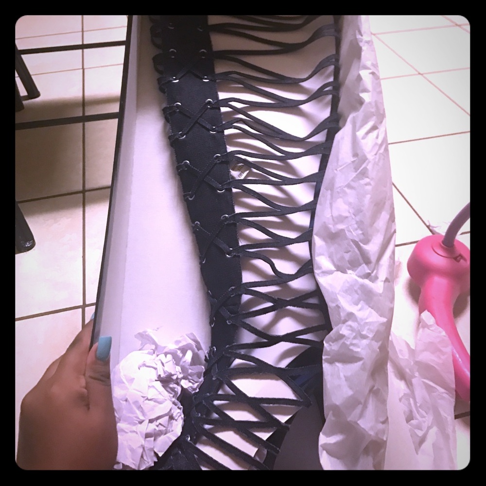 Ashley Stewart Wide Calf Caged Heel