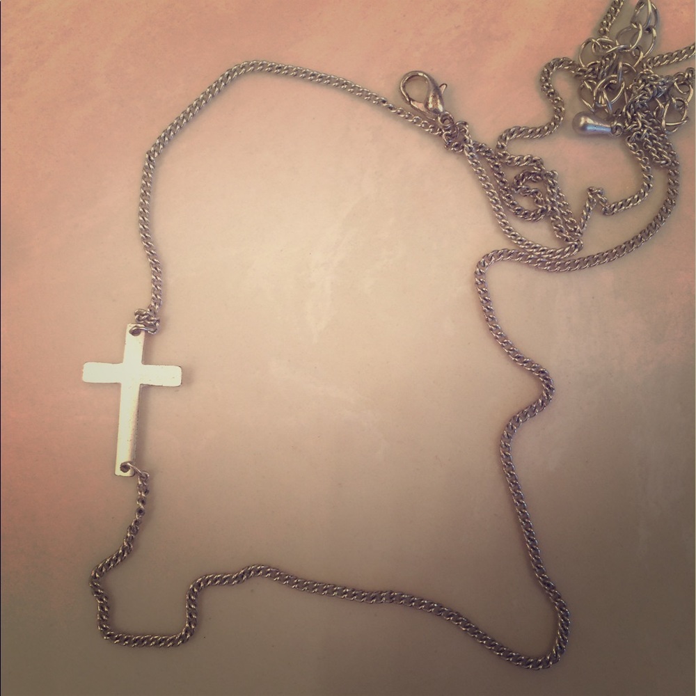 Silver cross necklace