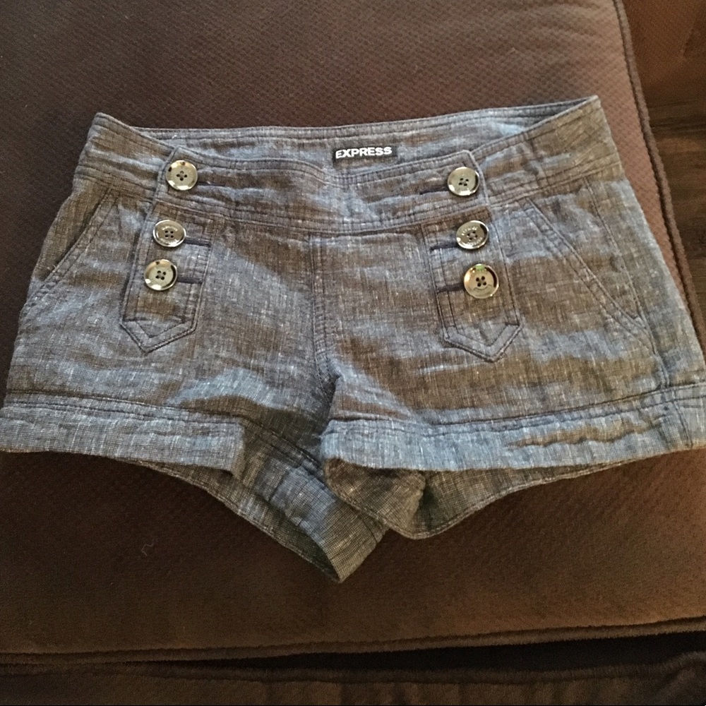 Express dark blue jean shorts