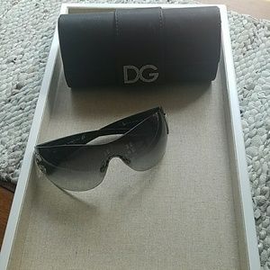 Dolce & Gabbana wrap sunglasses, black with fade