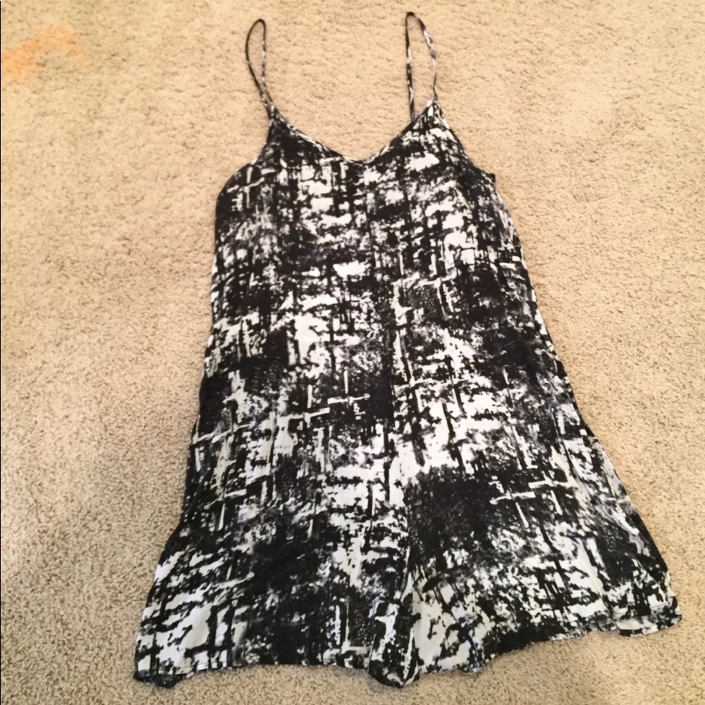 Black and white patterned romper