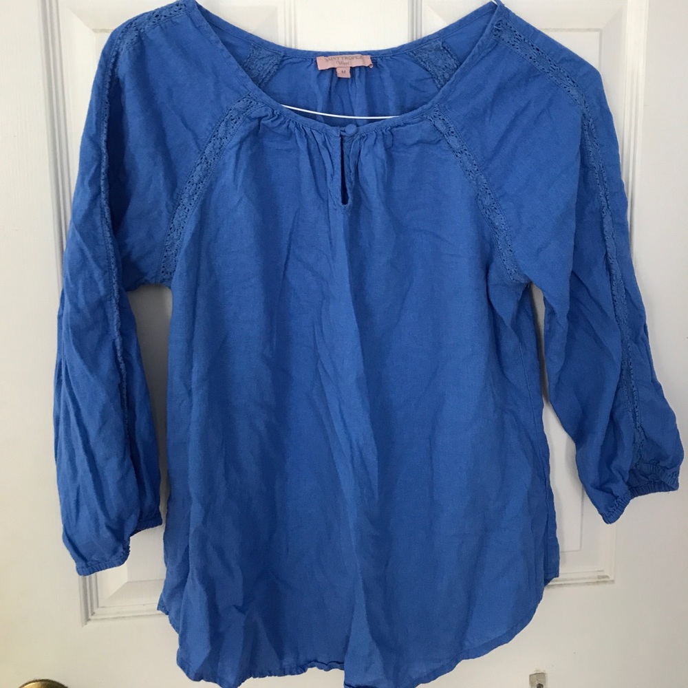 St. Tropez west linen BoHo shirt size medium