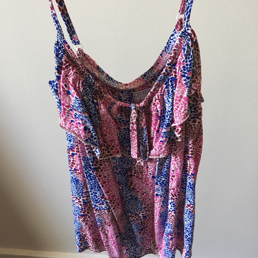 Super cute top - pink, maroon, blue and white