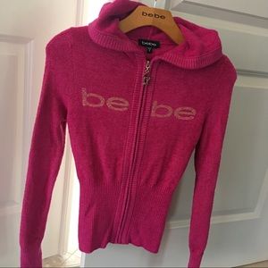 BEBE logo hoodie in a silky soft chenille. Small