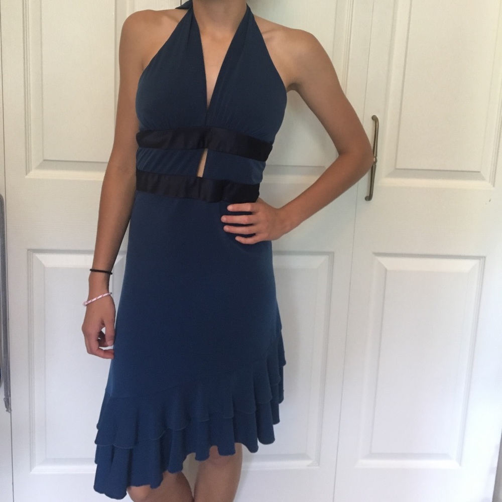 Royal Blue Halter Dress