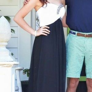 Black white silver dress