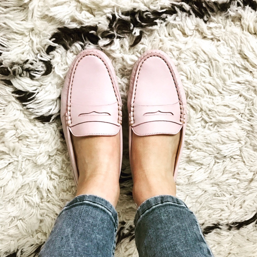 Blush leather "pastoso" loafers from M. Gemi