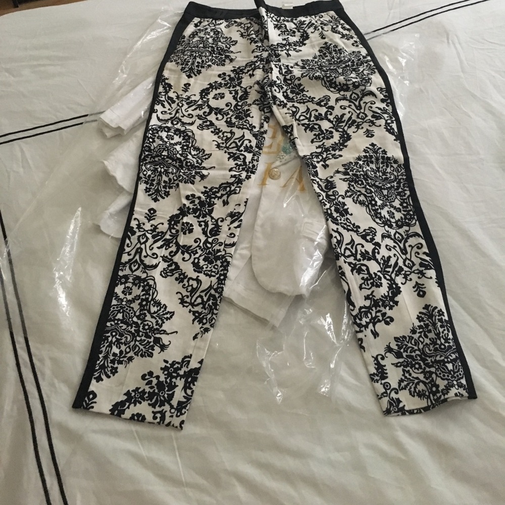 Zara Woman Damask Print Pants - Picture 1 of 3