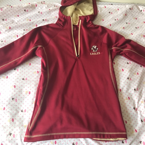 Boston College Eagles Maroon Quarter-Zip Hoodie - Picture 6 of 8