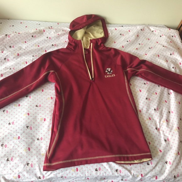 Boston College Eagles Maroon Quarter-Zip Hoodie - Picture 7 of 8