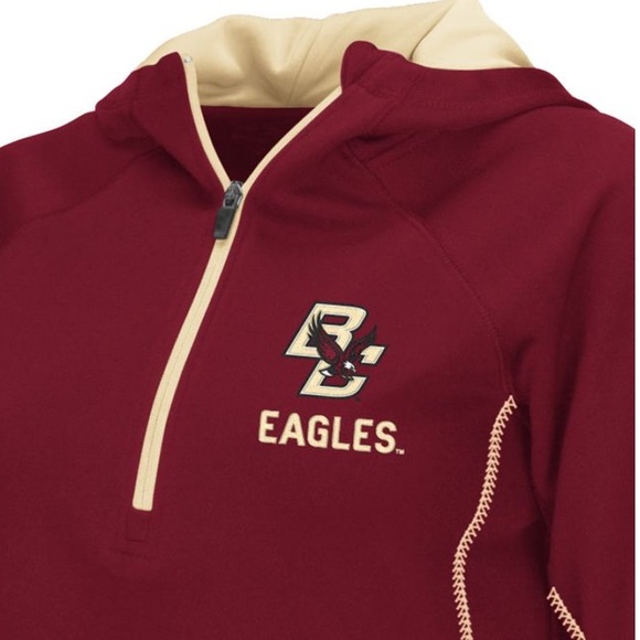 Boston College Eagles Maroon Quarter-Zip Hoodie - Picture 2 of 8