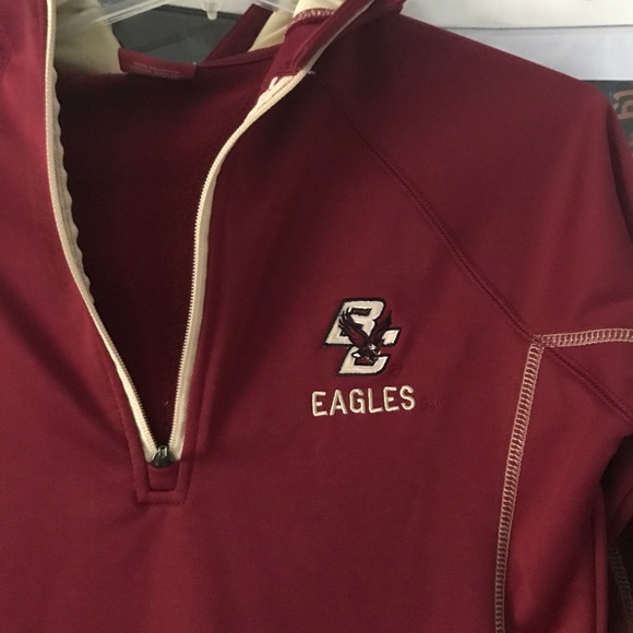 Boston College Eagles Maroon Quarter-Zip Hoodie - Picture 4 of 8