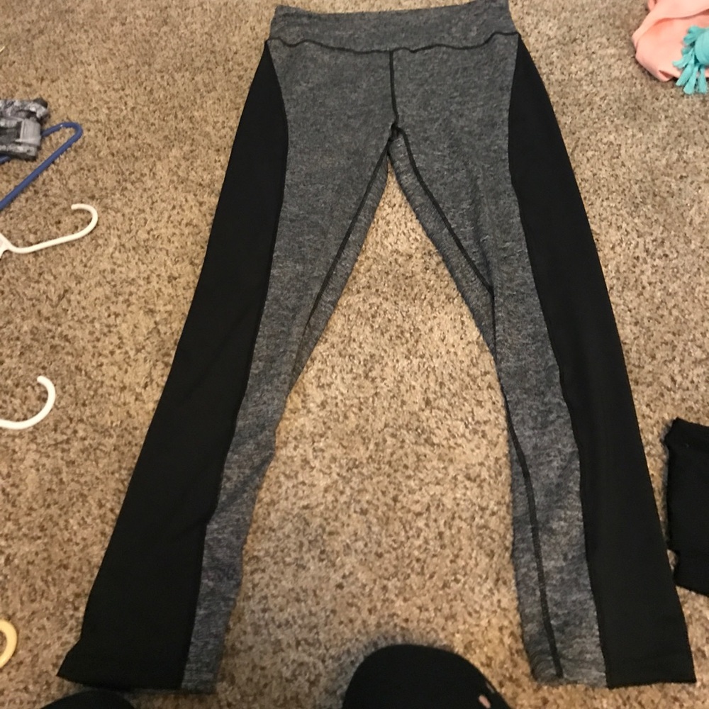 Gray and black leggings