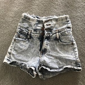High waisted jean shorts