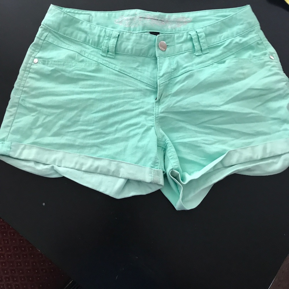 Mint green express shorts