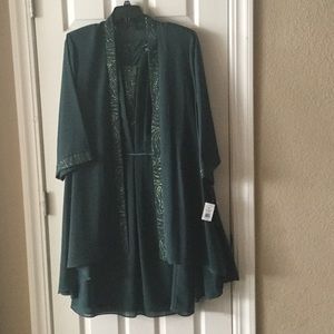 Le Bos Green 2 piece dress w/ sequins 20W NWT
