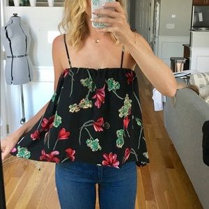 NWT cute floral top with adjustable straps