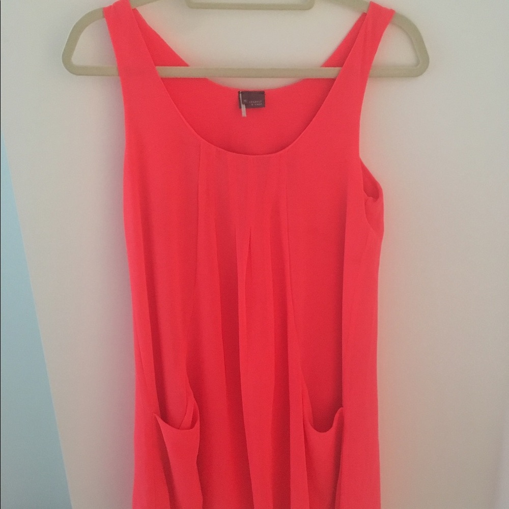 Vibrant pink sleeveless sparkle and fade dress