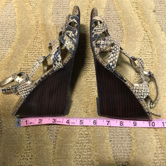 Snake Print Strapy Wedge Sandals - Picture 7 of 7