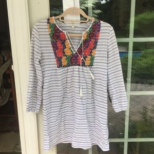 J. Crew striped Embroidered Dress/Top