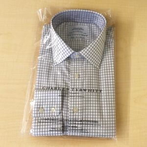 Charles Tyrwhitt New Checkered White Dress Shirt