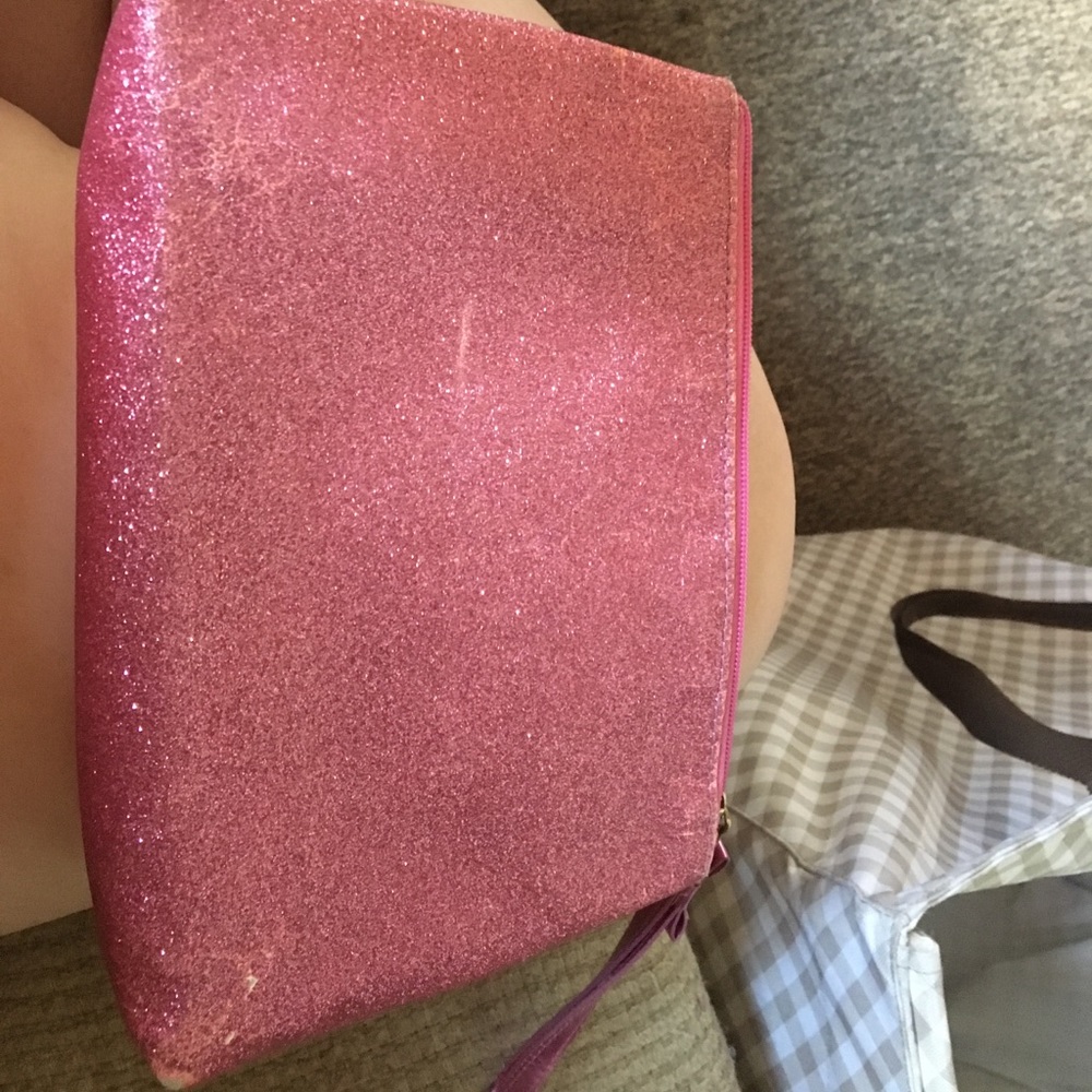 Pink glitter Wristlet
