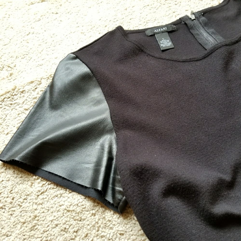 Trendy moto sleeves black top - Large NWOT