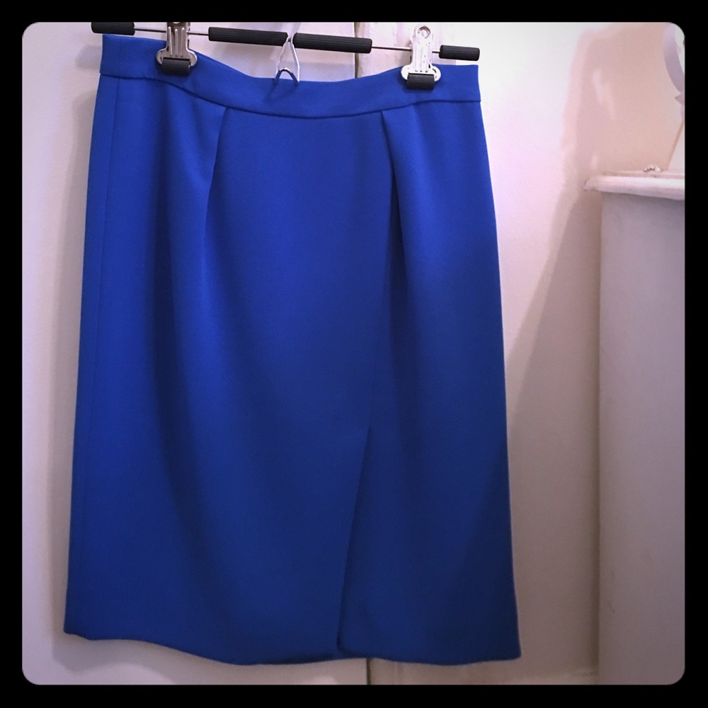 J.Crew Blue Crepe Asymmetrical Pencil Skirt 0