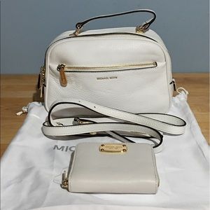 Michael Kors White Crossbody with white wallet
