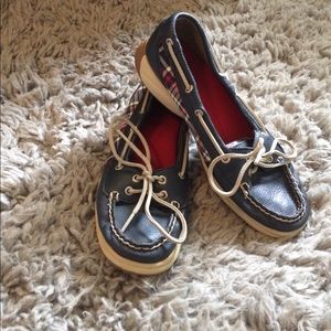 Blue and plaid sperrys