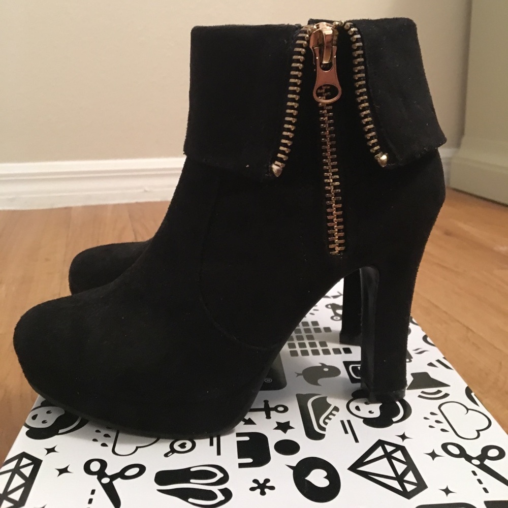 Suede Ankle Boot Heels