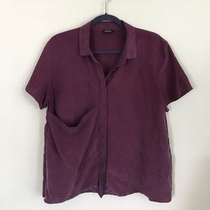 Silk Purple Button Up
