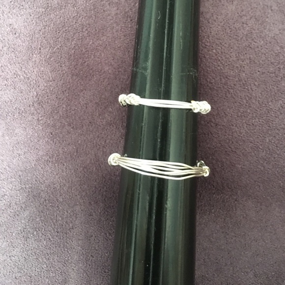 Turquoise Silver Loop Rings - Picture 2 of 4