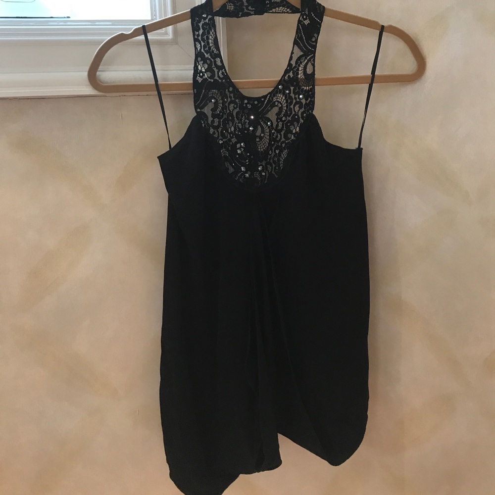 Ya-ya black lace and sequined top