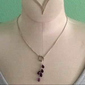 Adjustable Sterling Silver and amethyst necklace