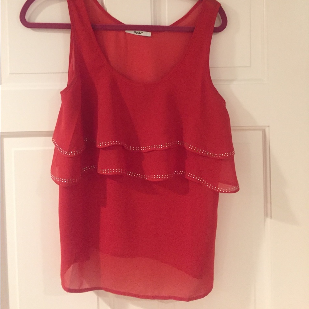 Red rhinestone tank top