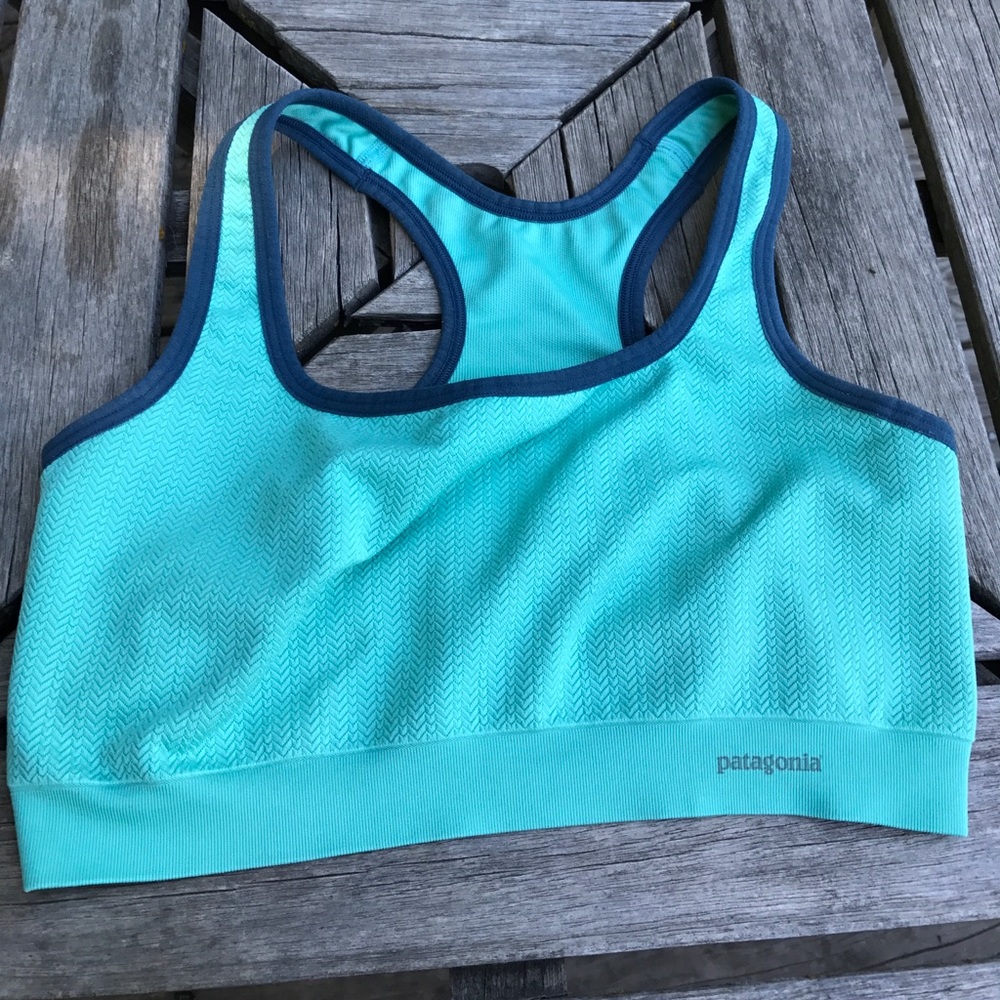 Patagonia Sports Bra Teal and Blue, Size Medium
