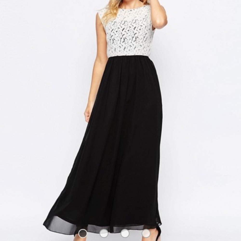 ASOS lace top maxi dress with chiffon skirt