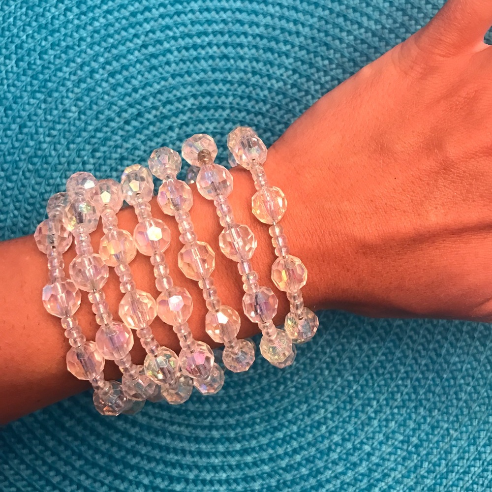 Translucent AB Beaded Cuff