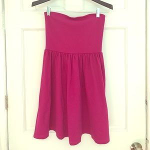 Susana Monaco, strapless magenta dress