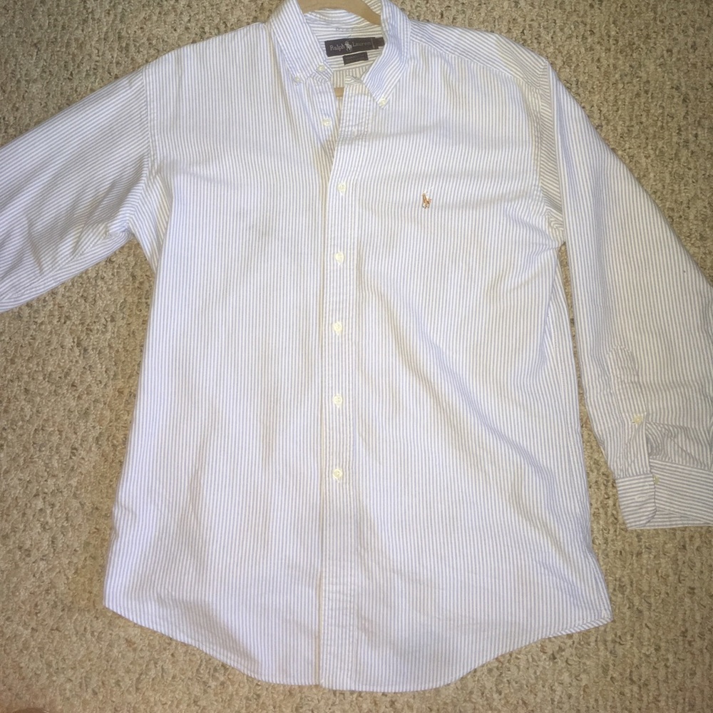 Ralph Lauren Striped Baby Blue Buttondown