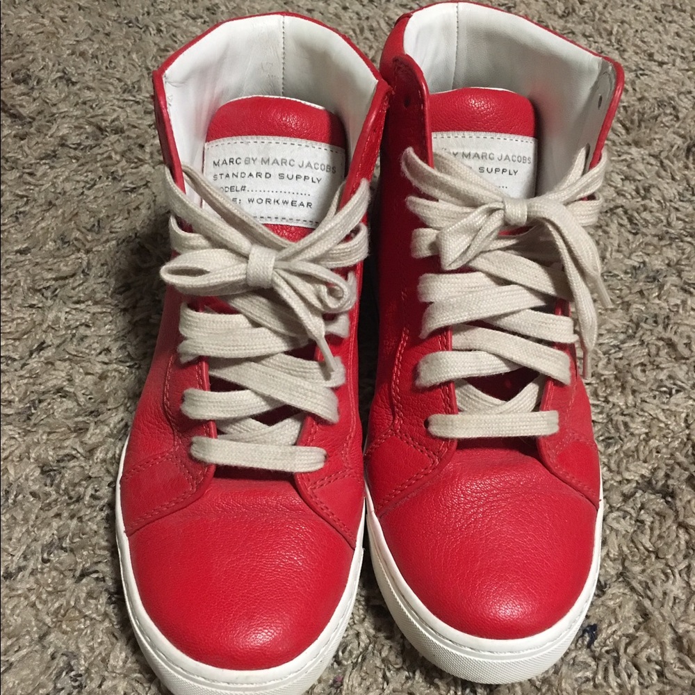 Red High Top Marc Jacobs Shoes size 36.