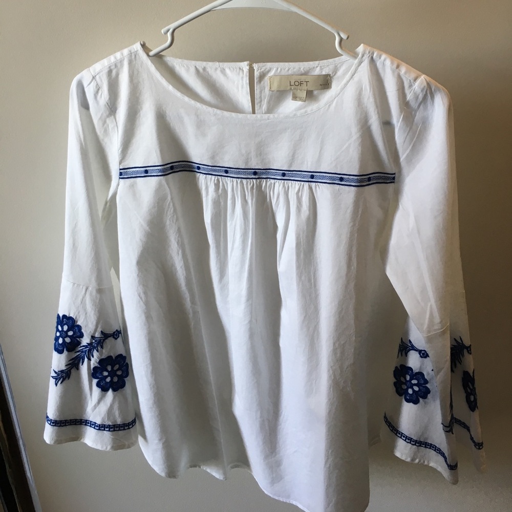 White printed loose top