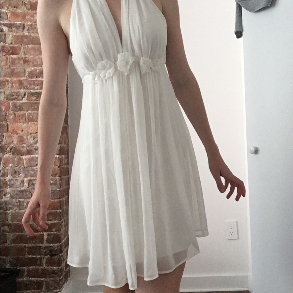 White, high neck summer dress