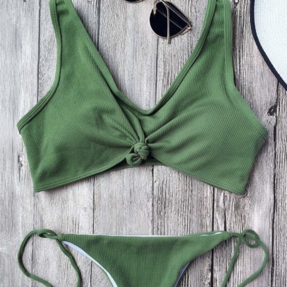 Army green tank bikini