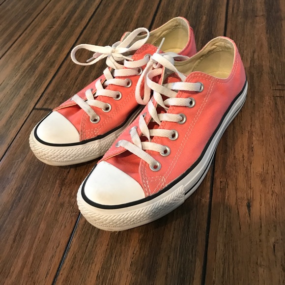 58% off Converse Shoes - Coral Low Top All Star Converse Sneakers from Lindsay's closet on Poshmark