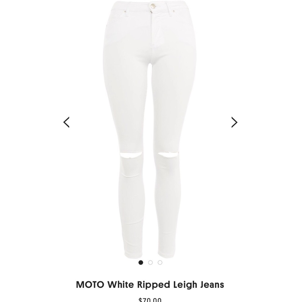 Topshop Moto Leigh White Ripped Jeans