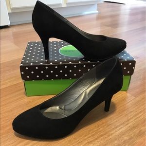 Kelly and Katie Black Suede Heel