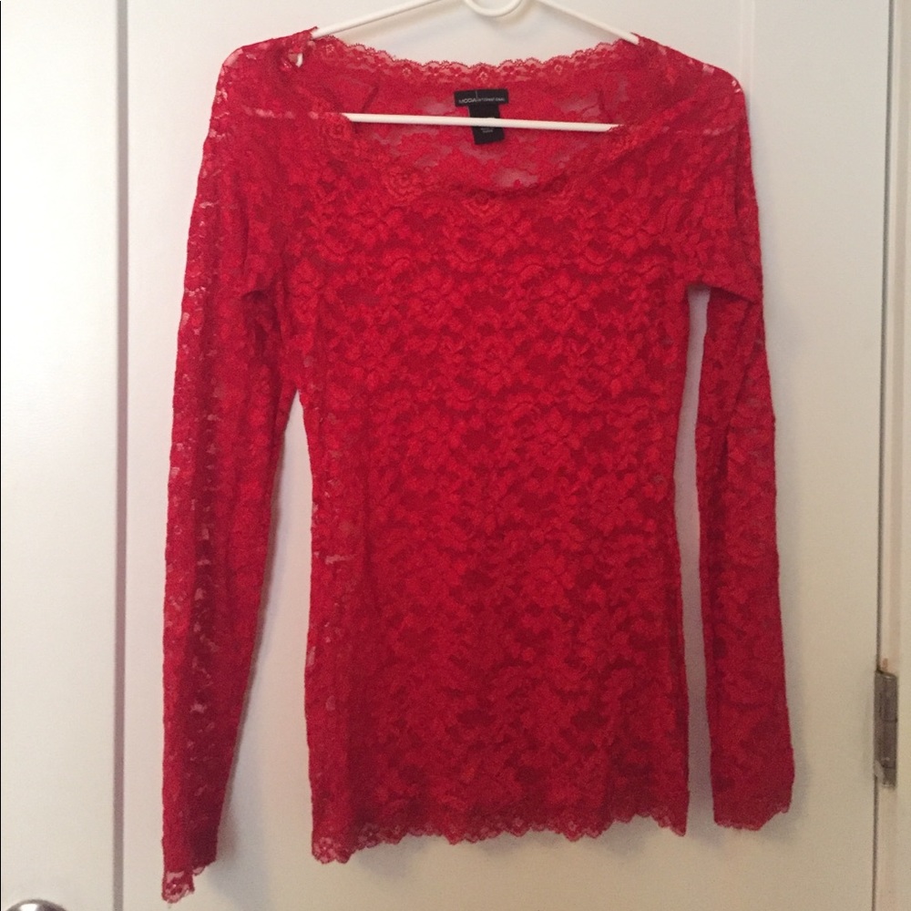 XS Red Lace Top