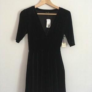 low vneck velvet dress